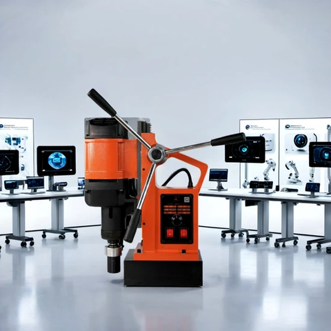 Heavy-Duty 28 mm Magnetic Base Drill for Steel Rail Applications 110V