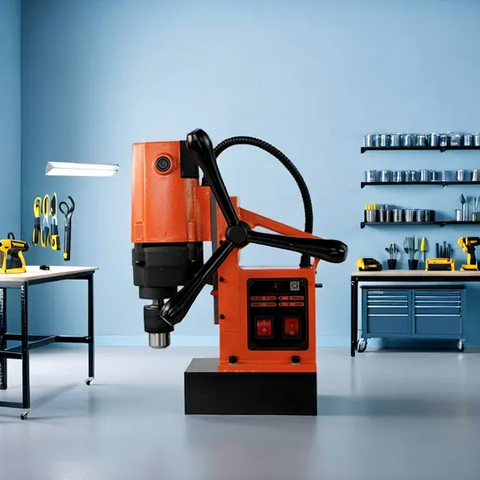 Powerful Electric Magnetic Drill Rig for Precision Tapping