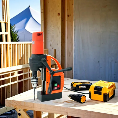 Compact Industrial Electromagnetic Drill with Adjustable Speed Gear