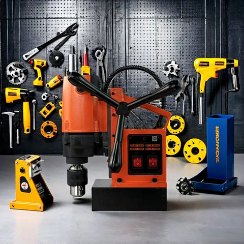 Small Portable Drilling Industrial Class Electromagnetic Seat Metal Strong Adjustable Speed Magnetic Core Drill Machine 240V