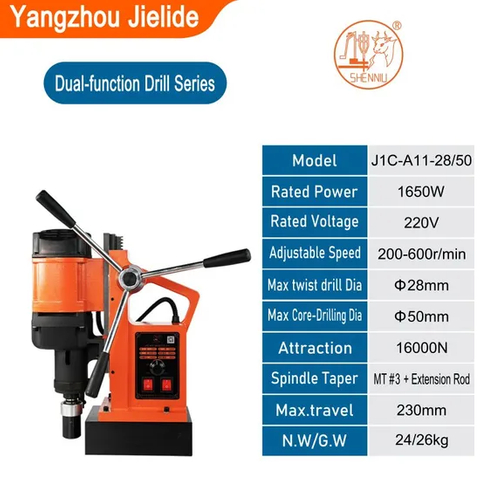 High-Performance Magnetic Drill with Core Drill and Base 240V